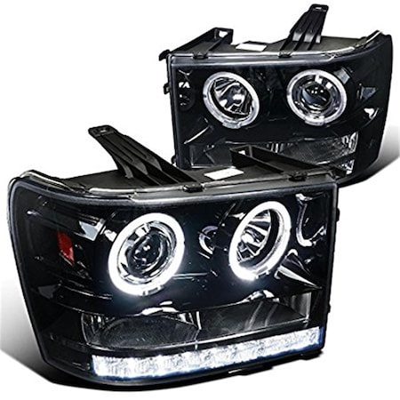 Overtime 2007-2013 GMC Sierra Projector Headlight - Glossy Black OV1187831